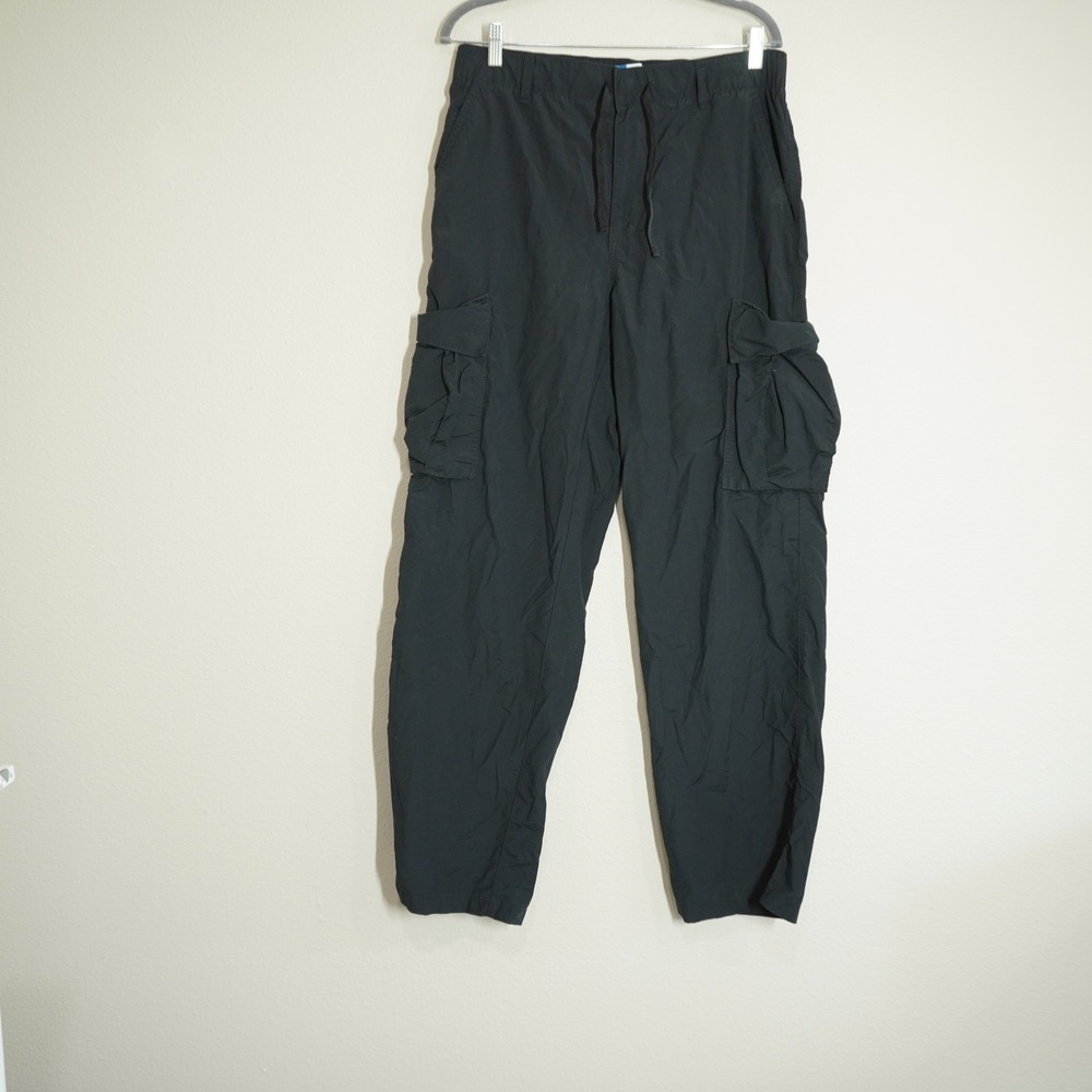 Old Navy Women's Medium Black Baggy Cargo Pants Cotton Nylon Utility Trousers